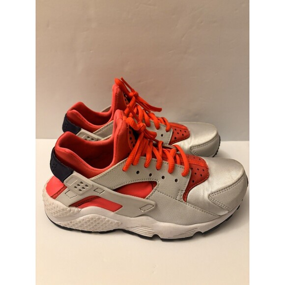 Nike Huarache Womens Athletic Running Shoes Silver/Orange Size 5.5 - Picture 3 of 8
